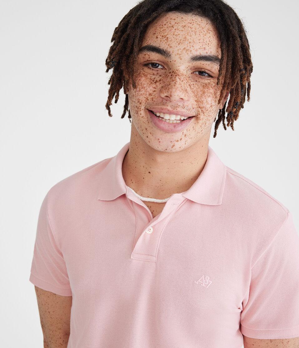 Aéropostale Tonal A87 Logo Piqué Polo Pink Dream