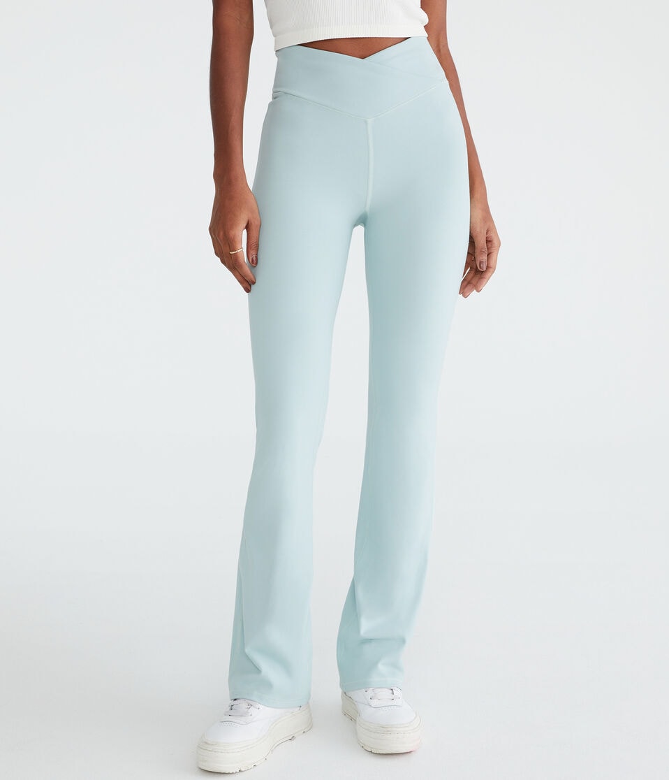 aéropostale Air Soft High-Rise Crossover Bootcut Leggings polar blue