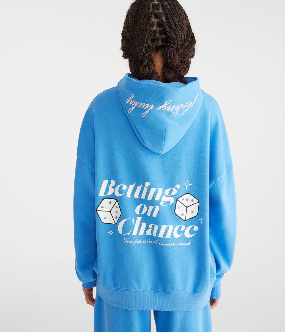 Aéropostale Betting On Chance Oversized Pullover Hoodie Princess Blue