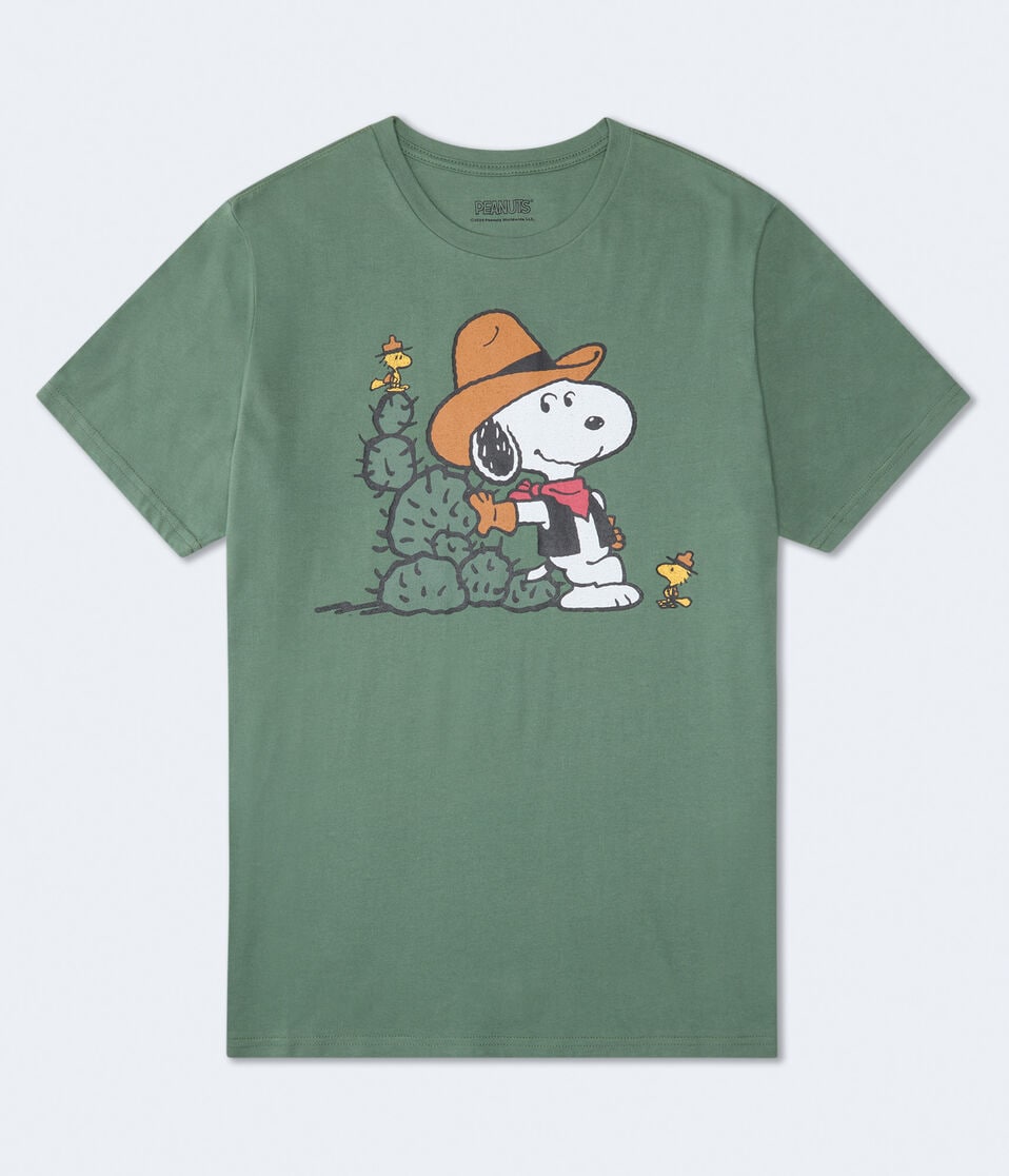 aéropostale Cactus Cowboy Snoopy Relaxed Graphic Tee green
