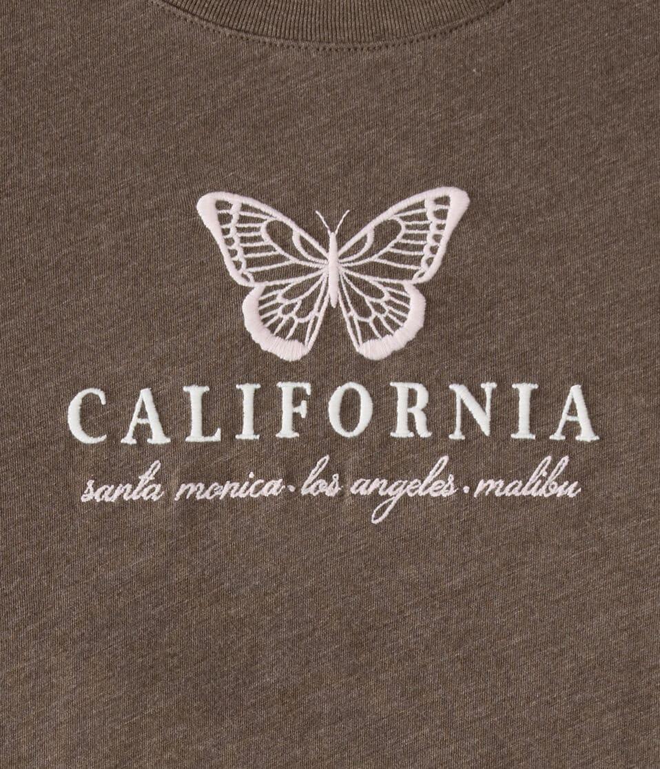 Aéropostale California Butterfly Graphic Tee Dark Brown