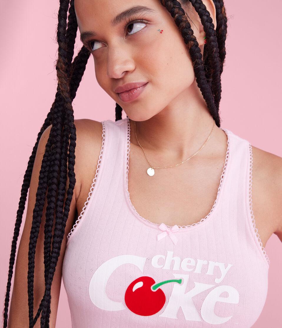 Aéropostale Cherry Coke Cropped Scoop-Neck Tank Peach Whip