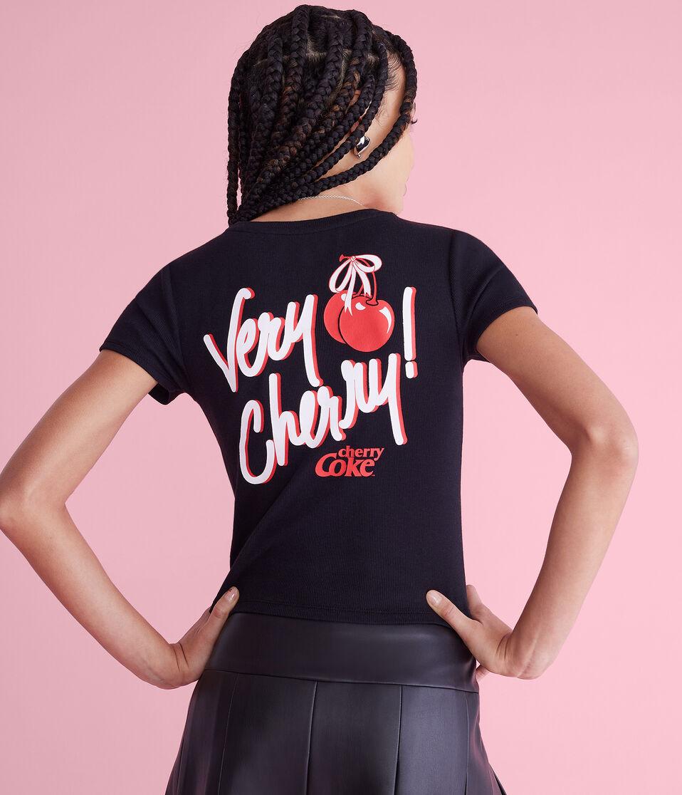 aéropostale Cherry Coke Very Cherry Graphic Baby Tee black fox
