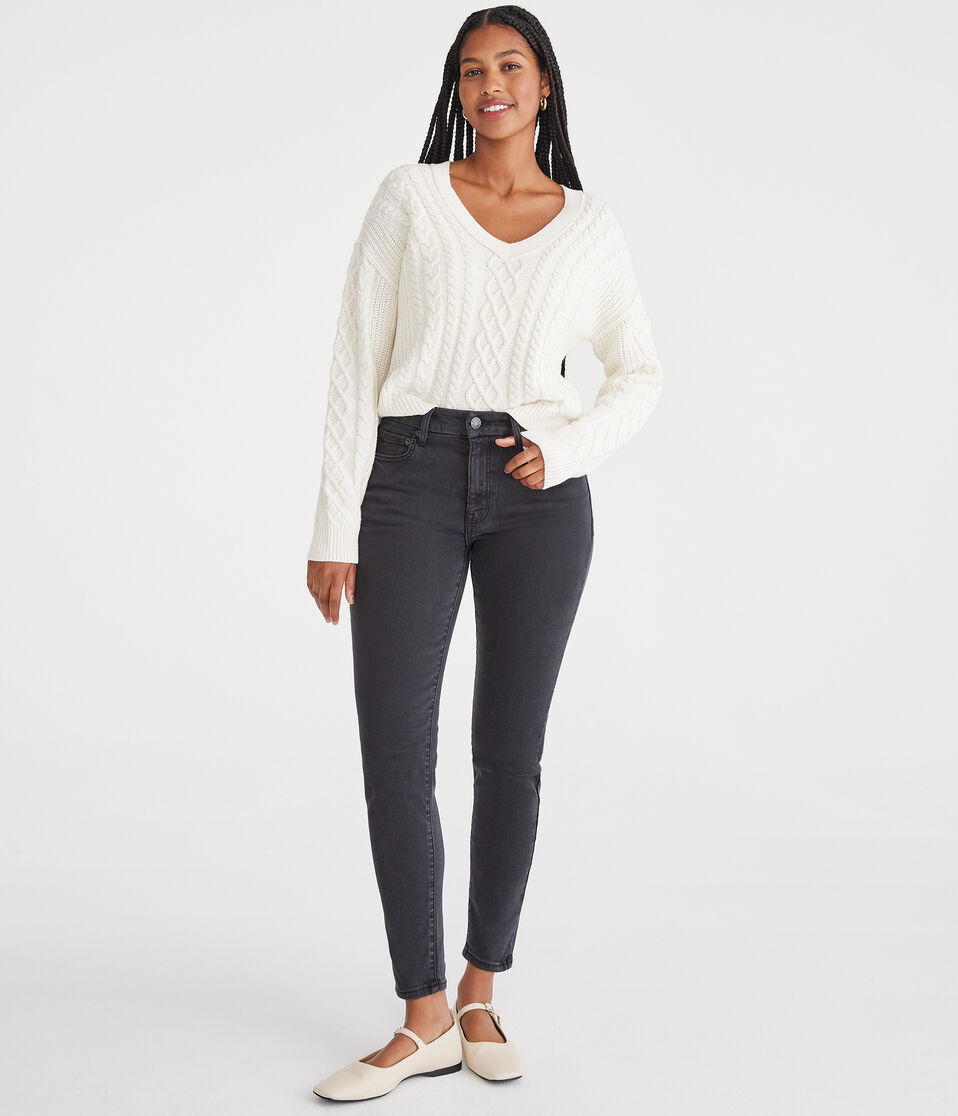 Aéropostale Curvy Premium High-Rise Jegging With LYCRA® FREEF T® Technology Washed Black