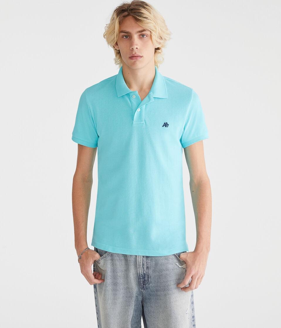 Aéropostale Eco A87 Logo Piqué Polo Turquoise Delight
