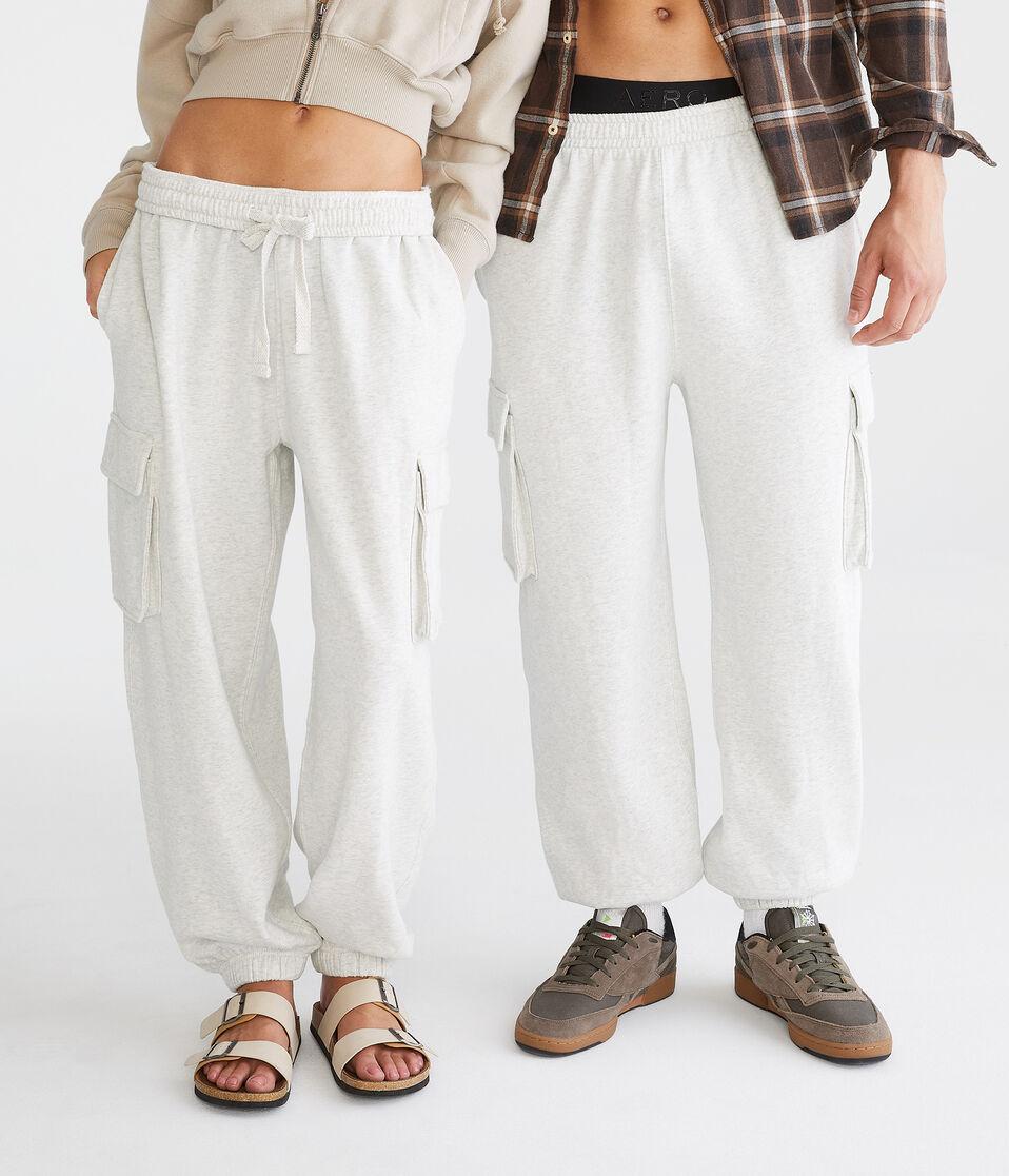 Aéropostale Essentials Washed Cargo Joggers Lightest Heather Grey
