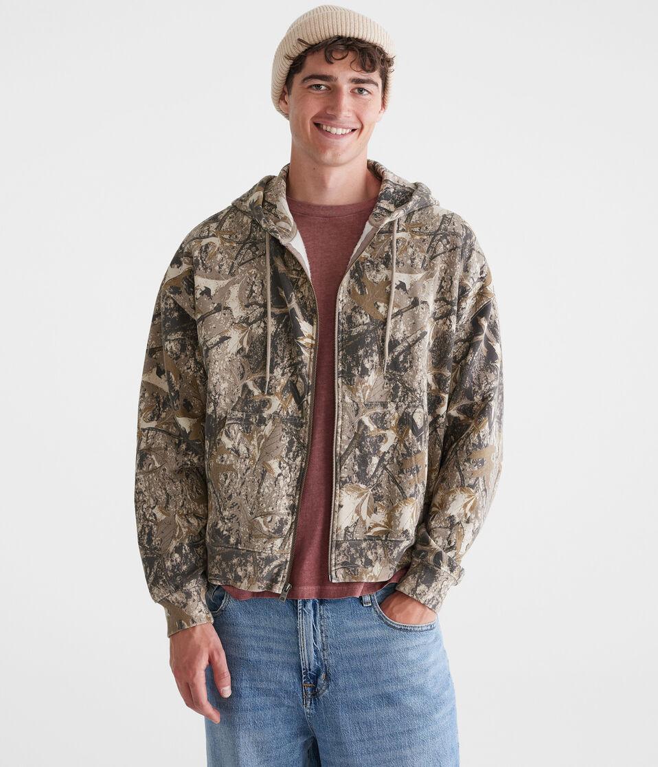 Aéropostale Forest Camo Boxy Full-Zip Hoodie Garland