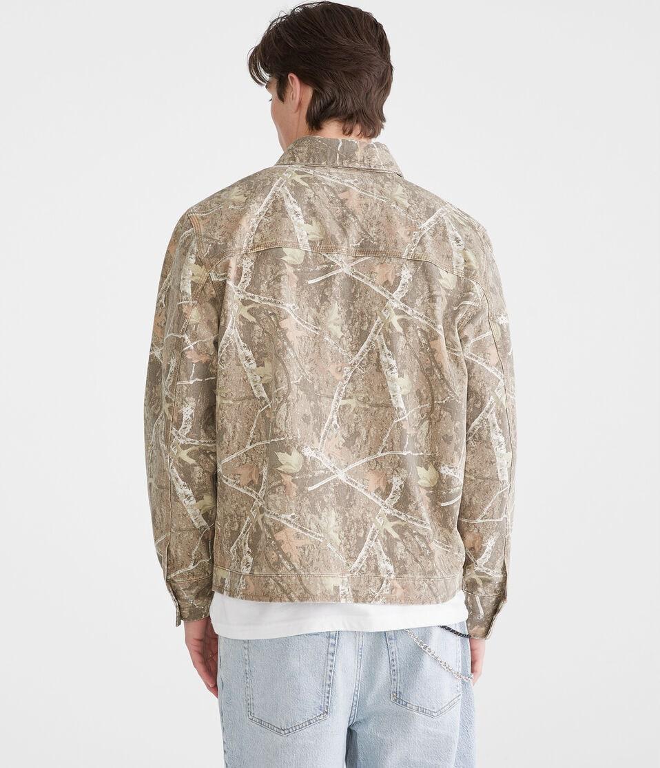 Aéropostale Forest Camo Canvas Mechanic Jacket Frosted Almond
