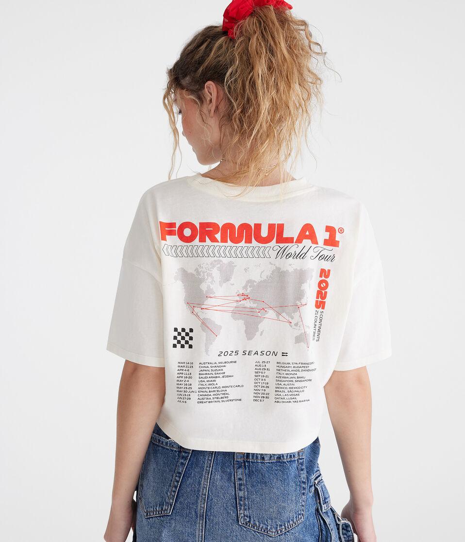 Aéropostale Formula 1® World Tour 2025 Cropped Graphic Tee Cream