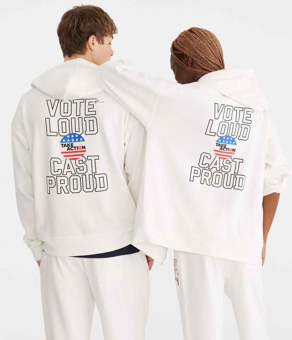 Aéropostale GLOBAL CITIZEN® Vote Loud Full-Zip Hoodie Cream