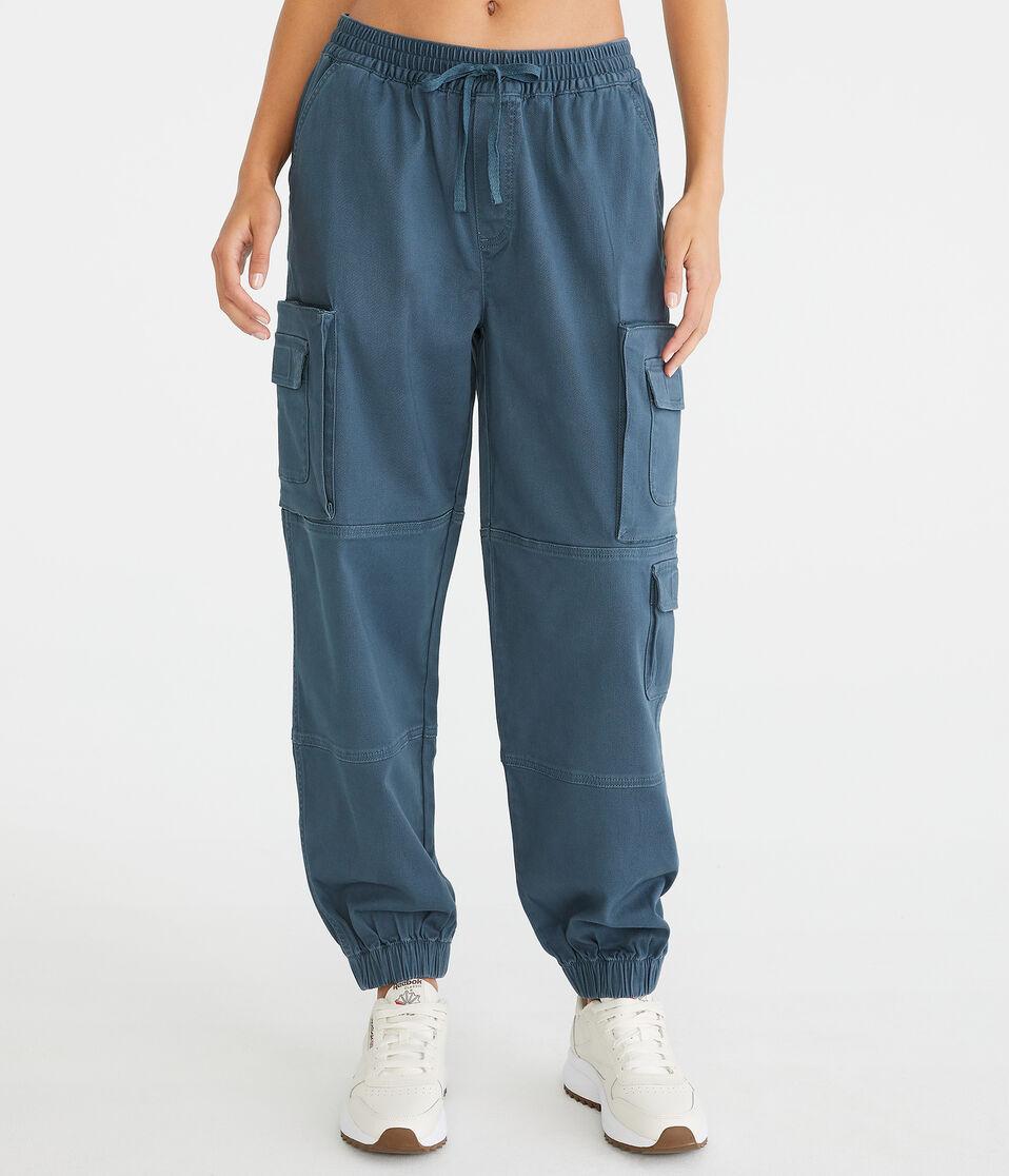 aéropostale High-Rise Twill Cargo Joggers tucson teal