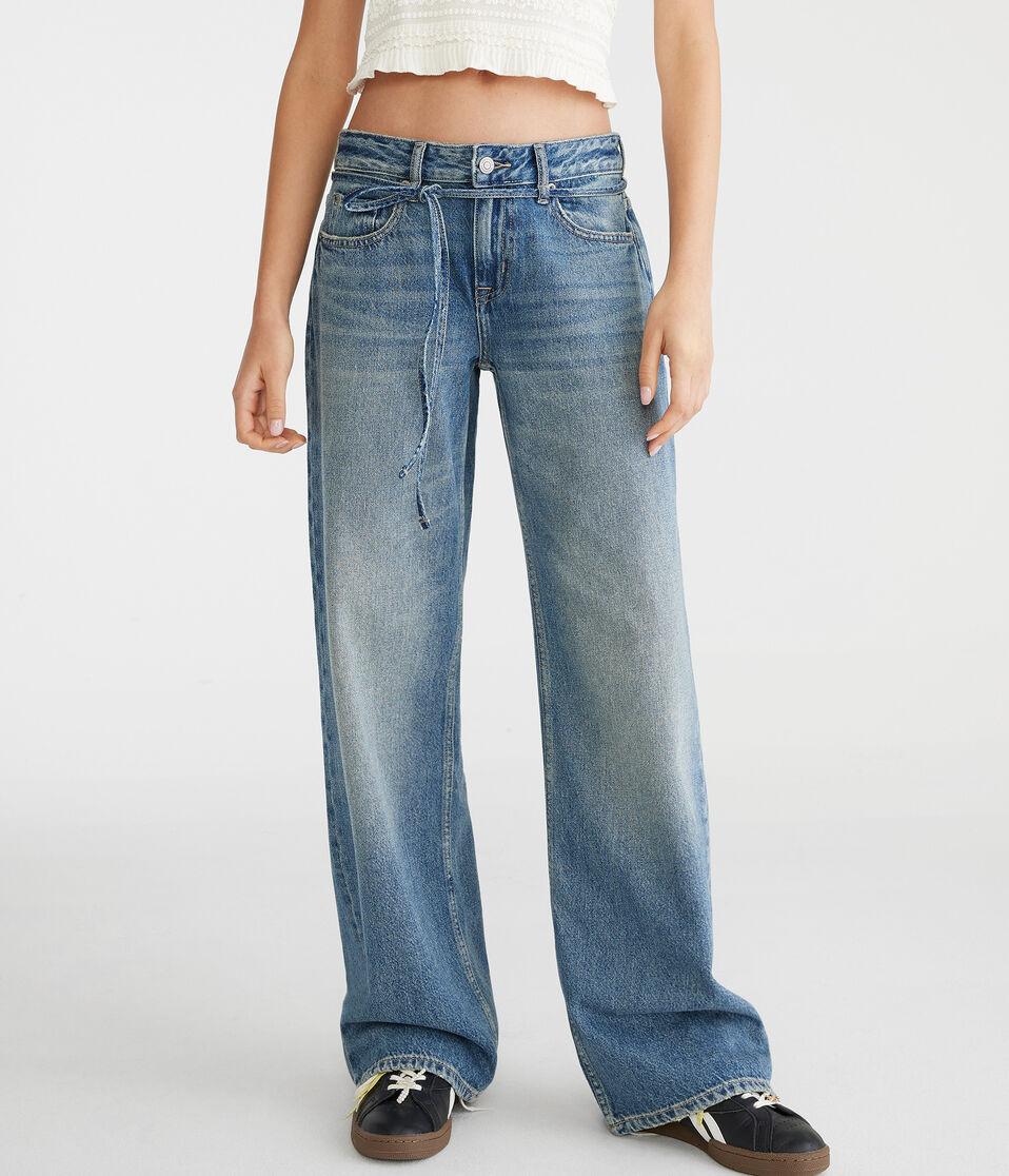 Aéropostale Low-Rise Baggy Wide Leg Jean Medium Wash