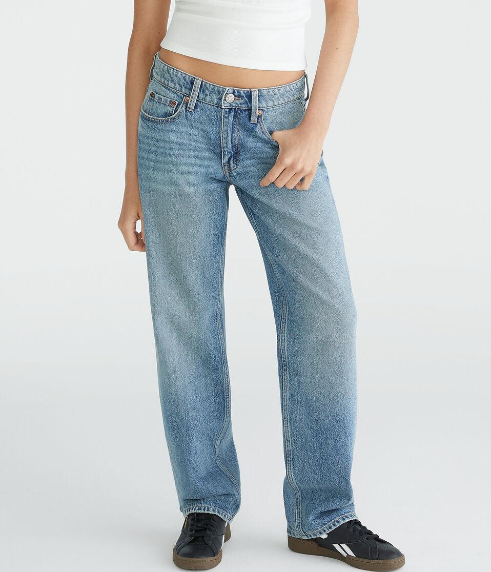 Aéropostale Low-Rise Baggy Wide Leg Jean Medium Wash