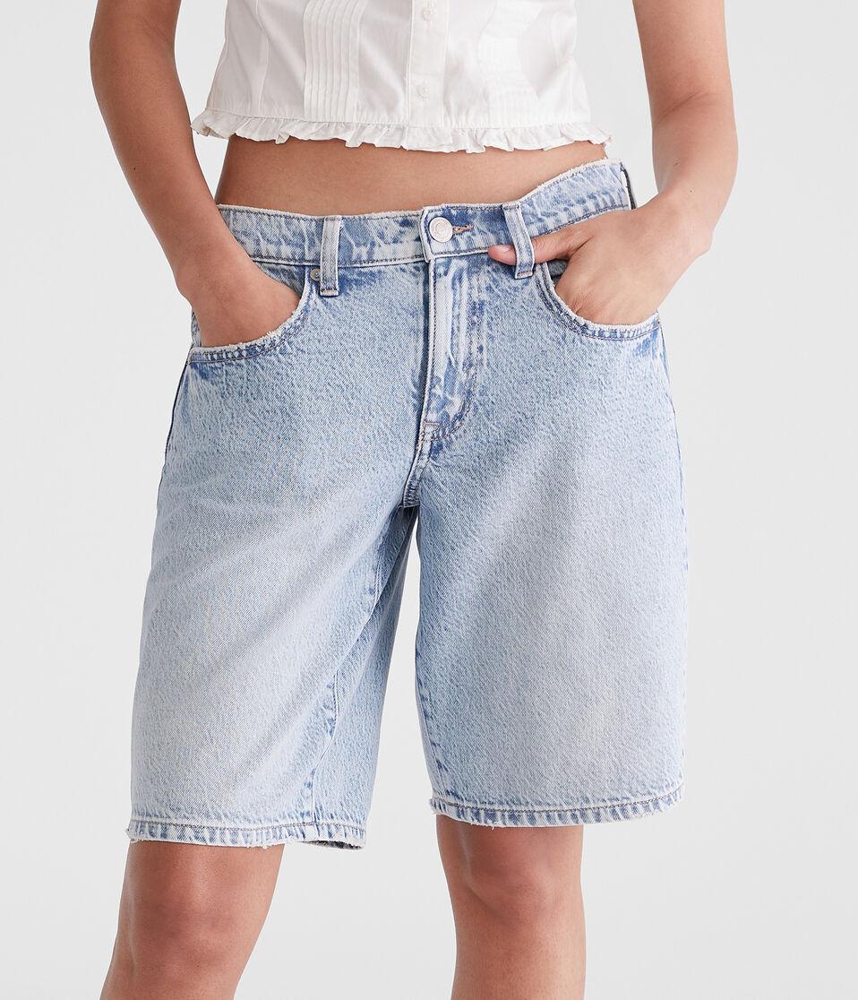 Aéropostale Low-Rise Denim Bermuda Shorts Light Wash