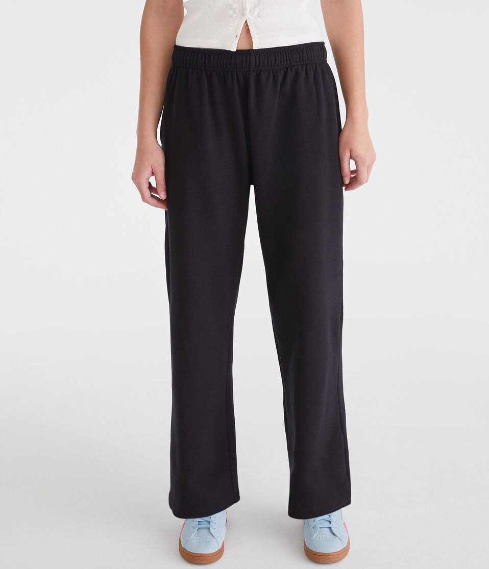 Aéropostale Mid-Rise Straight Leg Sweatpants Black Fox