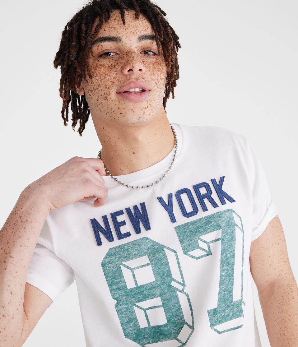Aéropostale New York 87 Appliqué Graphic Tee Bleach