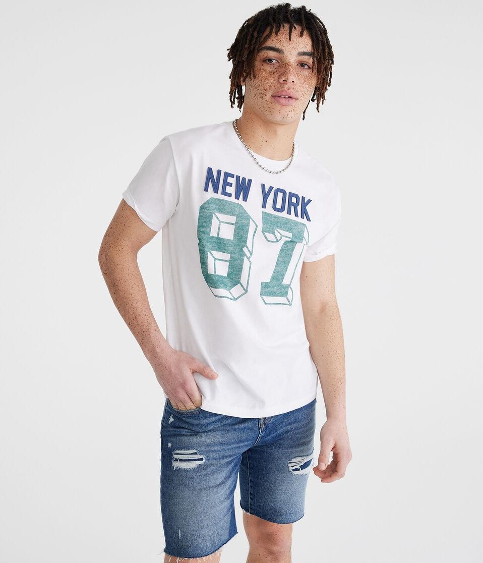 aéropostale New York 87 Appliqué Graphic Tee bleach