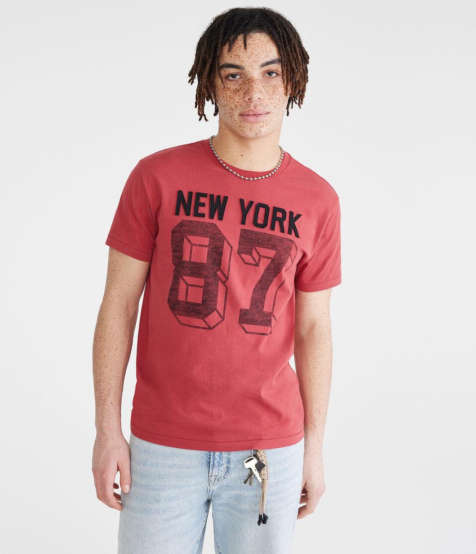 Aéropostale New York 87 Appliqué Graphic Tee Tawny Port