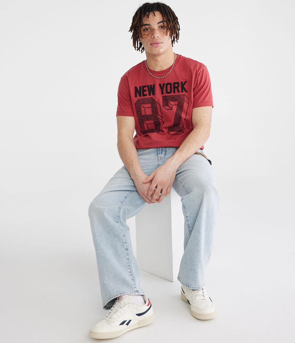 Aéropostale New York 87 Appliqué Graphic Tee Tawny Port
