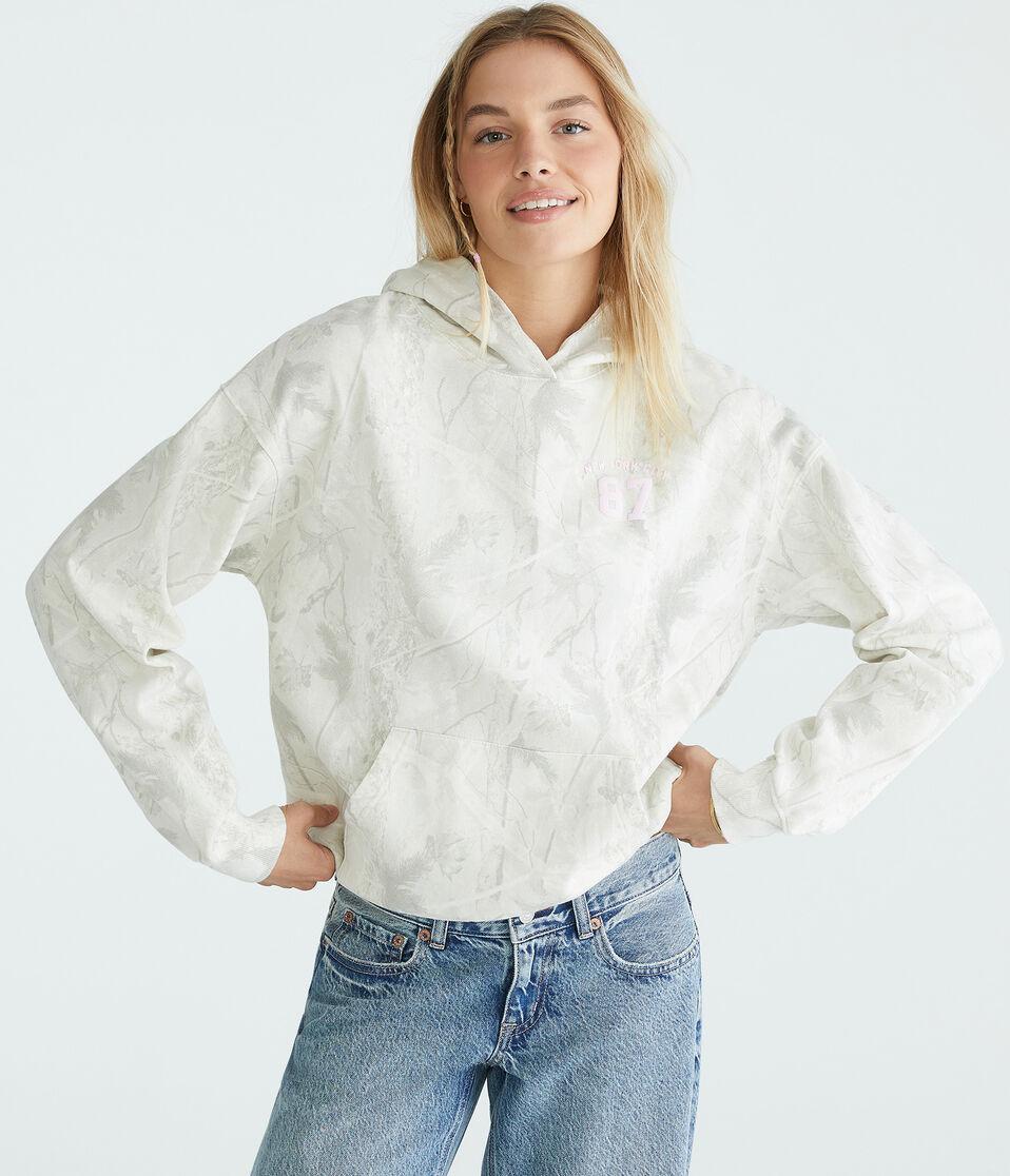 Aéropostale New York 87 Forest Camo Pullover Hoodie Cream