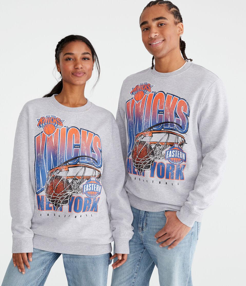 Aéropostale New York Knicks Net Crew Sweatshirt Light Heather Grey