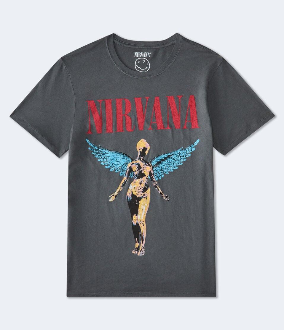 aéropostale Nirvana In Utero Relaxed Graphic Tee grey