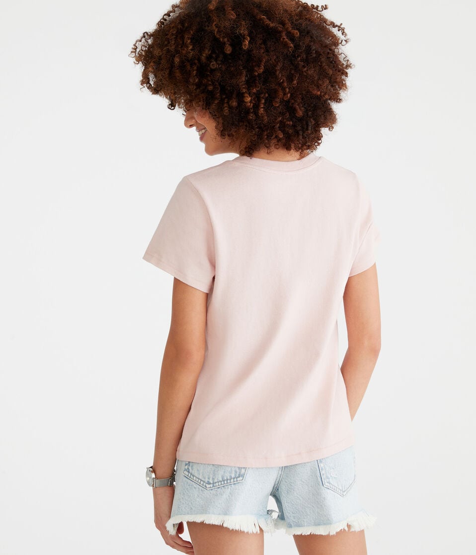 Aéropostale Number 87 Vintage Fit Graphic Tee Ballet Pink