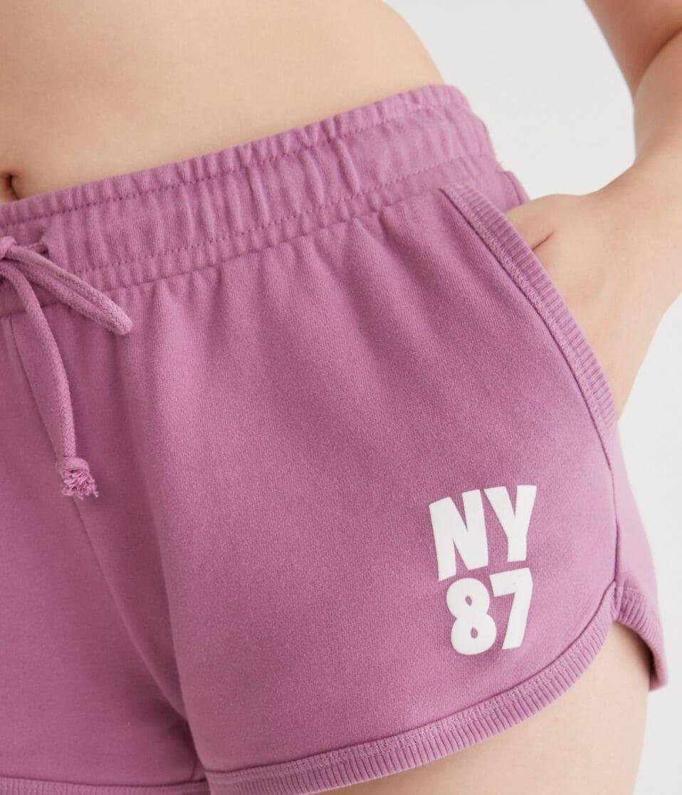 Aéropostale NY 87 High-Rise Dolphin Shorts Burgundy