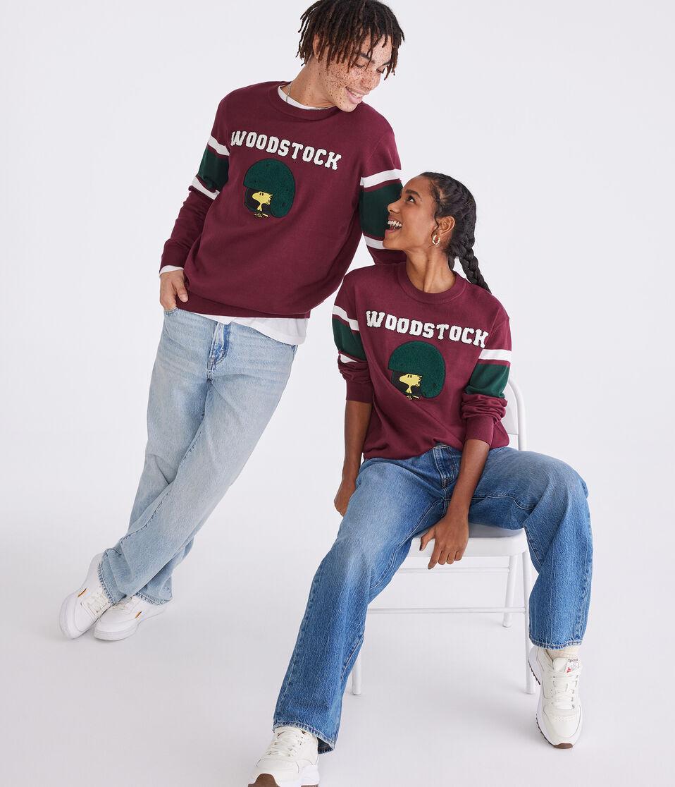 Aéropostale Peanuts® | Aéropostale Woodstock Football Helmet Crew Sweater Maroon