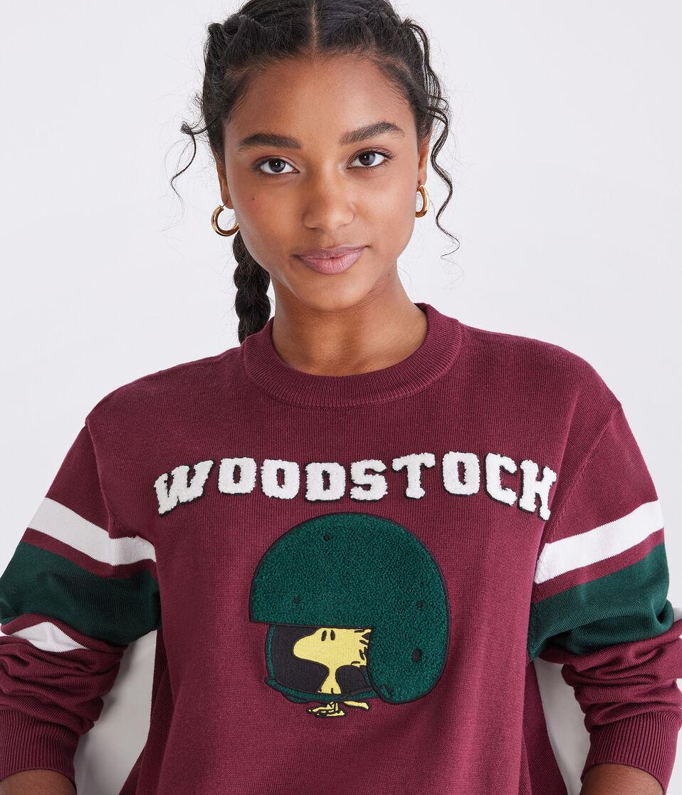 Aéropostale Peanuts® | Aéropostale Woodstock Football Helmet Crew Sweater Maroon