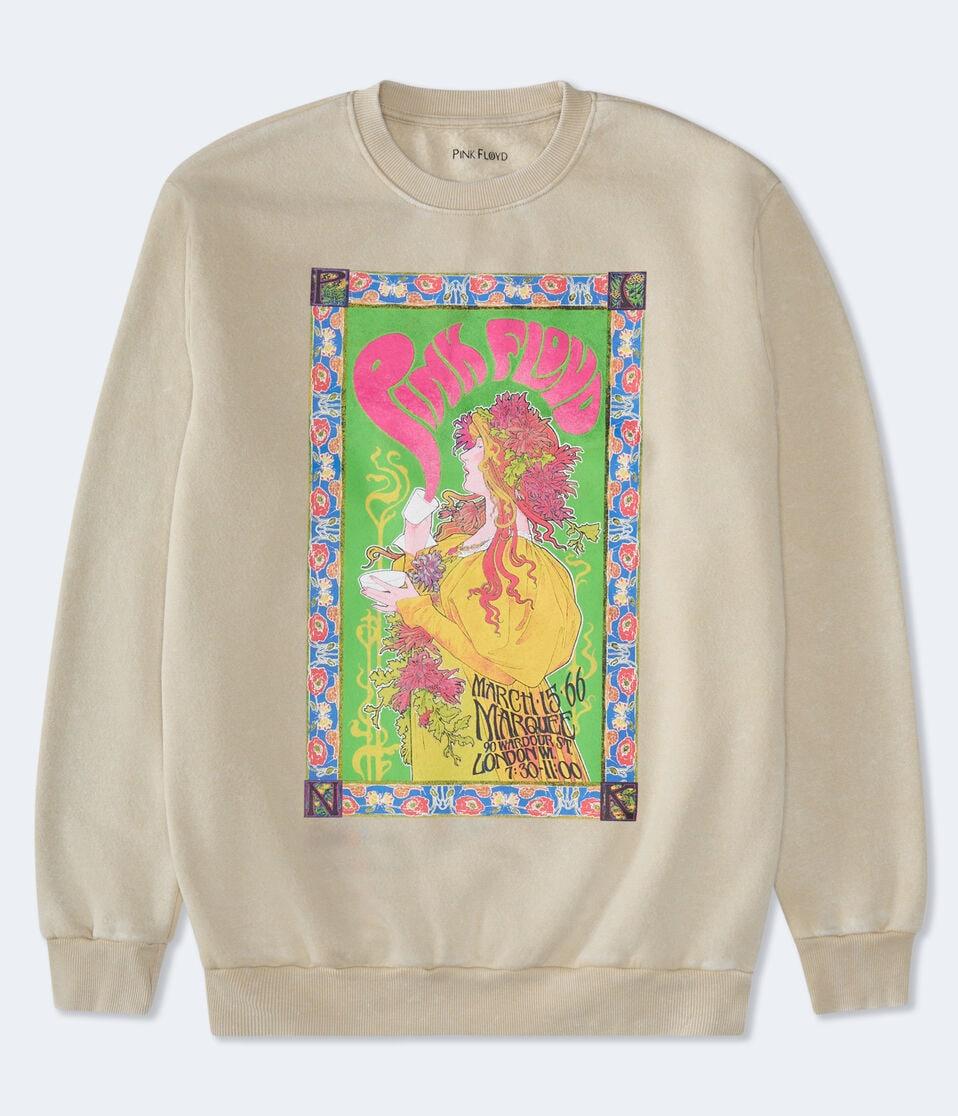 Aéropostale Pink Floyd Marquee London Crew Sweatshirt Tan