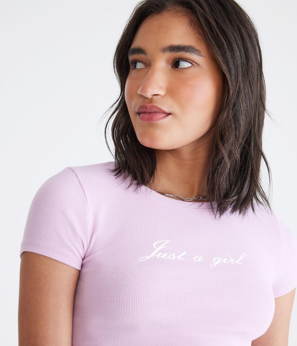 aéropostale Seriously Soft Just A Girl Baby Tee winsome orchid