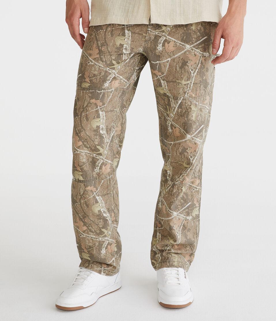 aéropostale Wilderness Print Carpenter Pants camo brown